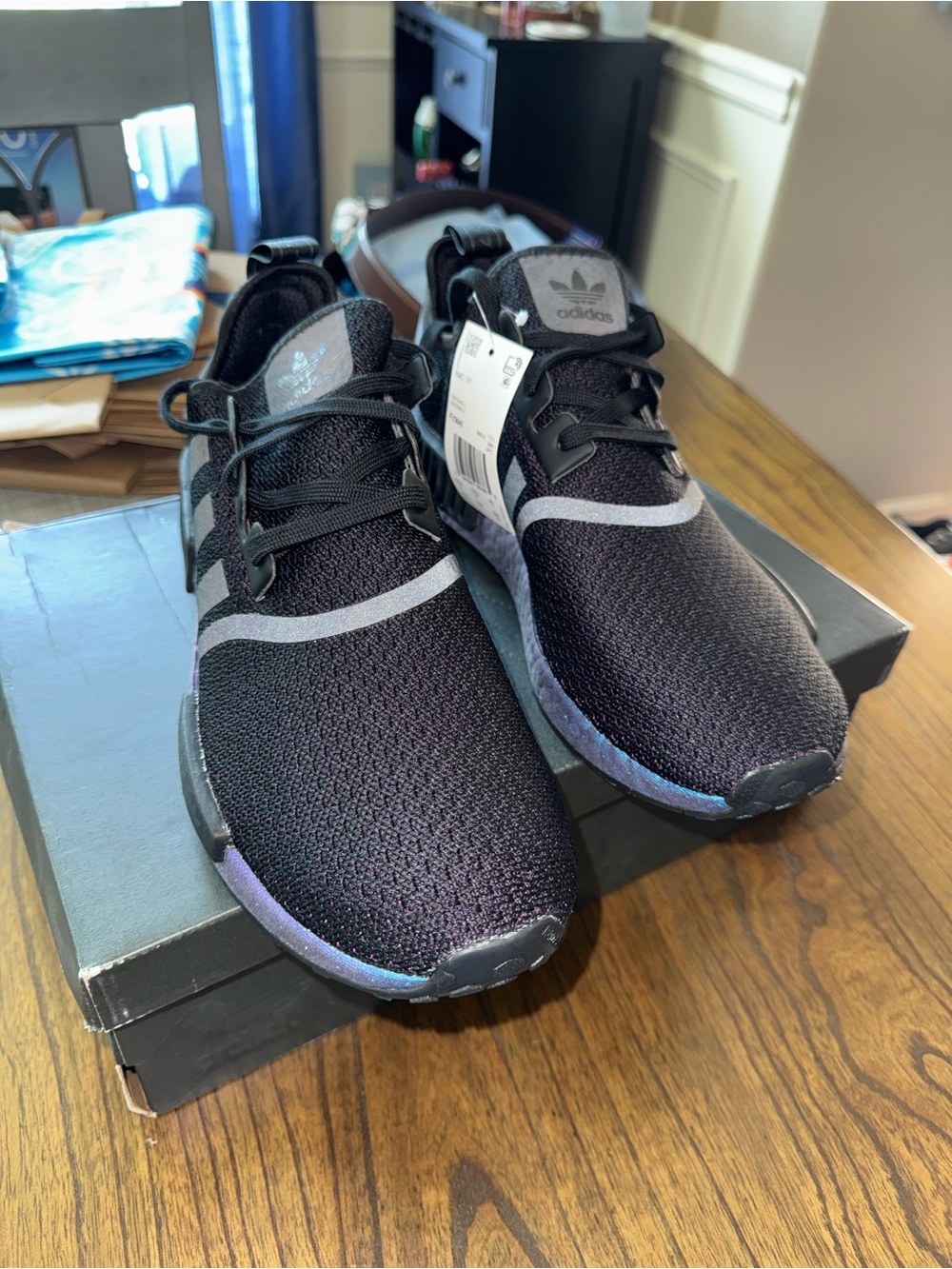 Adidas NMD R1 Eggplant with Iridescent Purple-Blue Sole